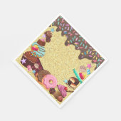 キャンディテーマ、チョコレート、ピンクブルーパープル スタンダードランチョンナプキン (角)