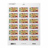 キャンディテーマ，チョコレート，食べ物，ドーナツ，虹の部分 ラベル (フルシート)