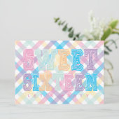 キャンディテーマSweet sixteenピンクパープルー 招待状 (スタンド正面)