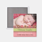 キャンディデイジー写真誕生発表磁石 マグネット (正面/裏面)