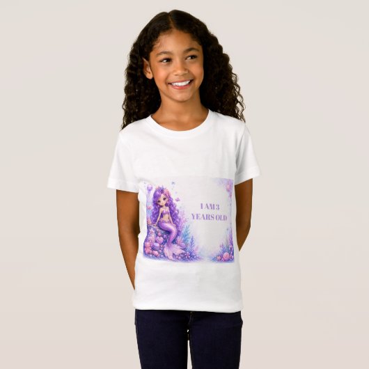 キャンディドールマーメイド3歳の誕生日 Tシャツ (正面フル)