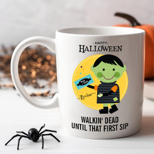 キャンディハロウィーンで微笑むゾンビ コーヒーマグカップ