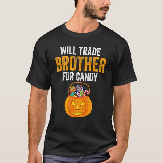 キャンディハロウィーンの子供たちGのために弟を交換する Tシャツ (正面)