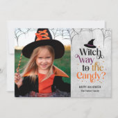 キャンディハロウィーンフォトカードへの魔女の道 カード (正面)