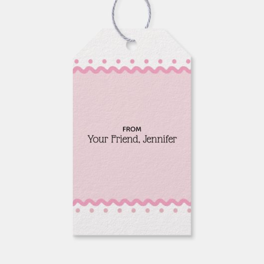 キャンディハートカスタマイズ可能なバレンタインデー ギフトタグ (裏面)