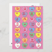 キャンディハートカスタムメッセージバレンタインフラットカード シーズンカード (正面/裏面)