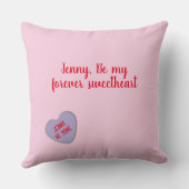 キャンディハートカスタムメッセージバレンタイン クッション (裏面)
