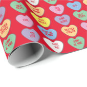 キャンディハートカスタムメッセージバレンタイン ラッピングペーパー (ロールコーナー)