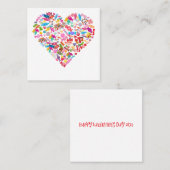 キャンディハートシェイプデザインバレンティンズデイギフト スクエア名刺 (正面/裏面)