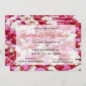 キャンディハートスイーツバレンタインデーパーティー 招待状 (正面/裏面)