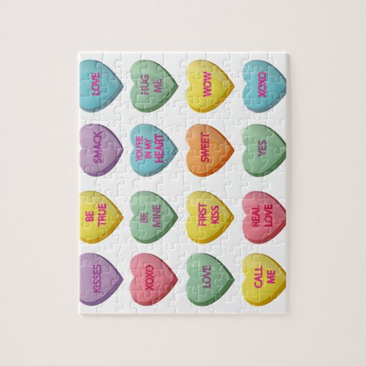 キャンディハートスウィートバレンタイン愛のメッセージ ジグソーパズル (縦)