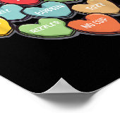 キャンディハートスラングの言葉バレンタインデー学校のために。 ポスター (角)