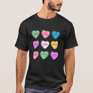 キャンディハートナースライフNICUハッピーバレンタインデー Tシャツ