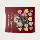 キャンディハートハッピーアニバーシスペインのョン タペストリー (正面(横))