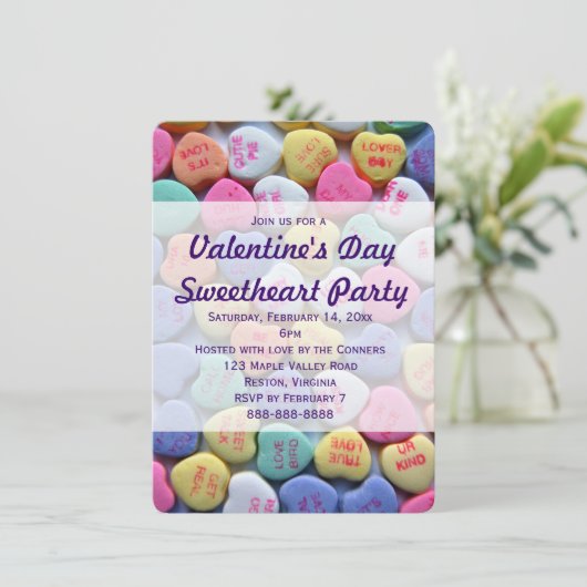 キャンディハートバレンタインデイパーティの招待状 招待状 (スタンド正面)
