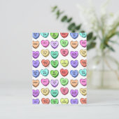 キャンディハートバレンタインデーのはがき ポストカード (スタンド正面)