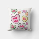 キャンディハートバレンタインデー会話ハート クッション (裏面)