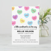 キャンディハートバレンタインベビーシャワー招待状 招待状 (スタンド正面)