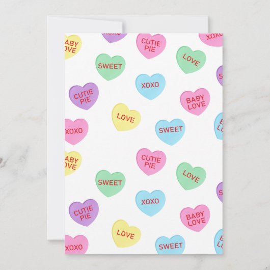 キャンディハートバレンタインベビーシャワー招待状 招待状 (裏面)