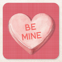 キャンディハートバレンタイン紙コースター