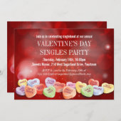 キャンディハートバレンティーンズデイシングルパーティー 招待状 (正面/裏面)