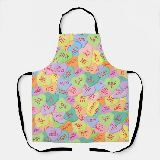 キャンディハートパターン – SFW エプロン (正面)