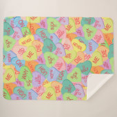 キャンディハートパターン – SFW シェルパブランケット (正面(横))