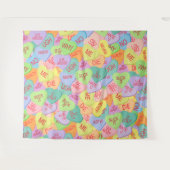 キャンディハートパターン – SFW タペストリー (正面(横))