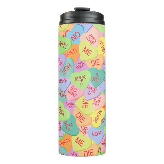 キャンディハートパターン – SFW タンブラー (正面)