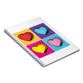 キャンディハートポップ・アートのハートアートバレンタインデー ノートブック (右側)