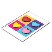 キャンディハートポップ・アートのハートアートバレンタインデー ノートブック (左側)