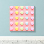 キャンディハートポートレート キャンバスプリント (インサイチュ (ウッドフロア))