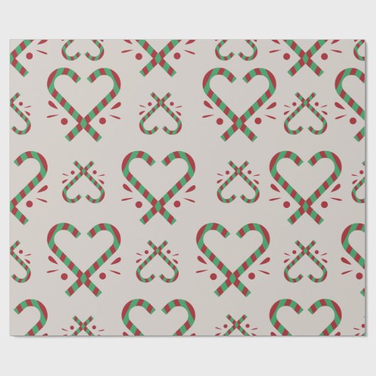キャンディハート型クリスマスラッピング ラッピングペーパー (フラット)