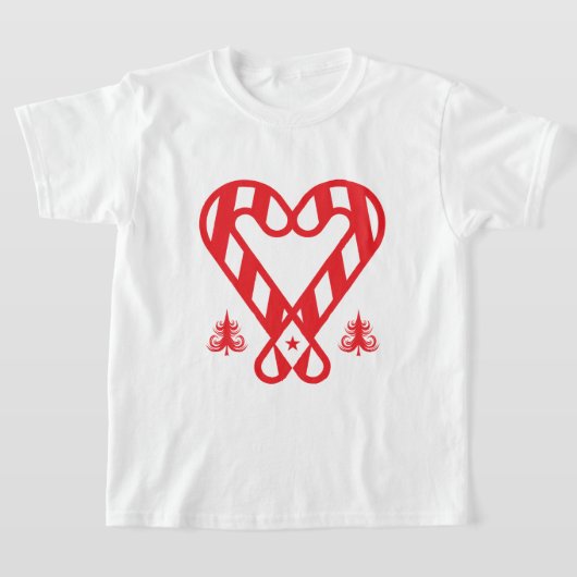 キャンディハート愛クリスマスTシャツ Tシャツ (レイダウン)