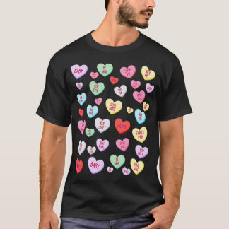キャンディハート愛バレンタインのシャツかわいい価物 Tシャツ