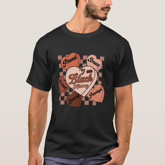 キャンディハート私は黒い歴史月アフリカンアメリ Tシャツ (正面)