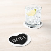 キャンディハート-ゴシック ラウンドペーパーコースター (インサイチュ)