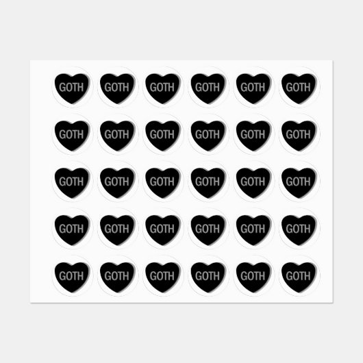 キャンディハート-ゴシック ラベル (シート)