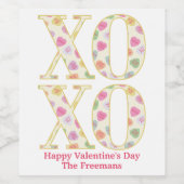 キャンディハートXOXOバレンタインワインラベル ワインラベル (シングルラベル)