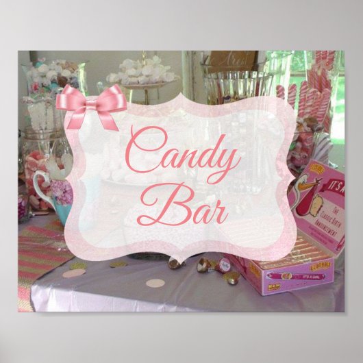 キャンディバーサインピンクベビーシャワーポスター ポスター (正面)