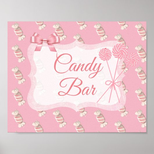 キャンディバーサインピンクヴィンテージ棒つきキャンデーポスター ポスター (正面)