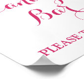 キャンディバーサインホワイトピンク水色の花 ポスター (角)