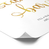 キャンディバーシンプル金ゴールドエレガントなウェディングサイン ポスター (角)