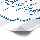 キャンディバーベビーシャワーサインブルー航海のストライプ ポスター (角)