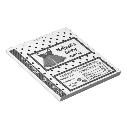 キャンディバーラッパーブライダルシャワーパーティーの好意 ノートパッド (アングル)