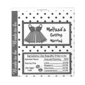 キャンディバーラッパーブライダルシャワーパーティーの好意 ノートパッド (正面)