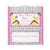 キャンディバーラッパー誕生日ダンスパーティーの好意 ノートパッド (正面)