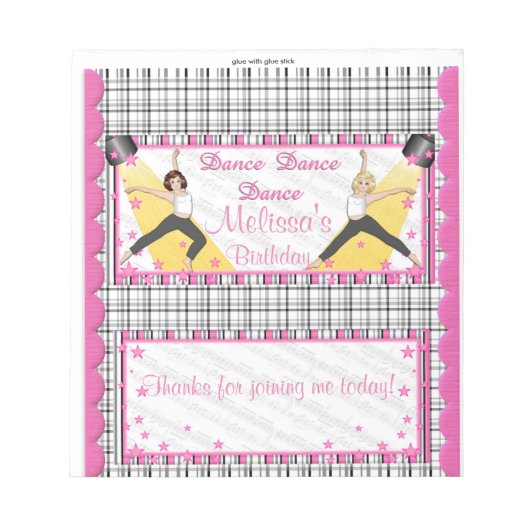 キャンディバーラッパー誕生日ダンスパーティーの好意 ノートパッド (正面)