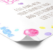 キャンディバー棒つきキャンデースイートショップ誕生日サイン ポスター (角)