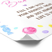 キャンディバー棒つきキャンデースイートショップ誕生日サイン ポスター (角)